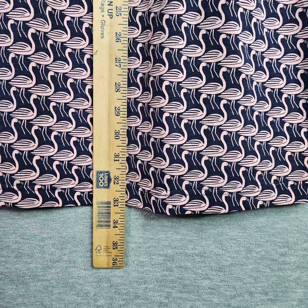 Boden Navy Pink Flamingo Print Jersey Dress V-neck Casual Women's Size US 2 UK 6 - Picture 6 of 8